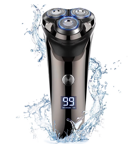 4D Electric Shaver for Men, IPX7 Waterproof Electric Razor Dry Wet Rotary Face Shaver Rechargeable Cordless Travel Beard Trimmer w/ LED Display & Charging Stand & Pop Up Trimmer for Dad Husband
