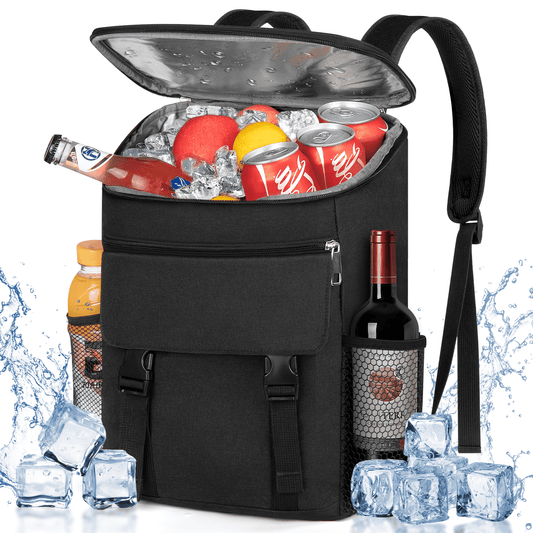 CSD01ICBP0000BK Camping Cooler Backpack 35 Can, Large Capacity Cooler Bag W/ Insulated Compartments Thermal Pocket, Leakproof & Lightweight Travel Cooler Bag, Waterproof Picnic Camping Beach Bag, Cooler Ice Chest