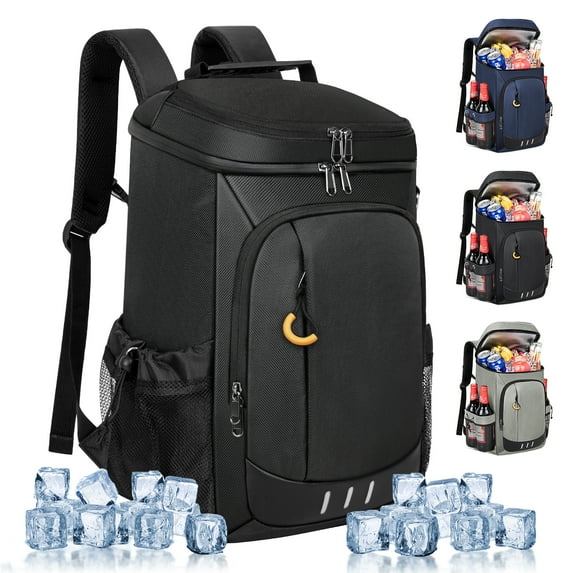 CSD01ICBP2610BK Cooler Backpack - 40 Cans Insulated Leak Proof Backpack Cooler Portable Picnic Camping Beach Hiking BBQ Cooler Bag for Men and Women, Black