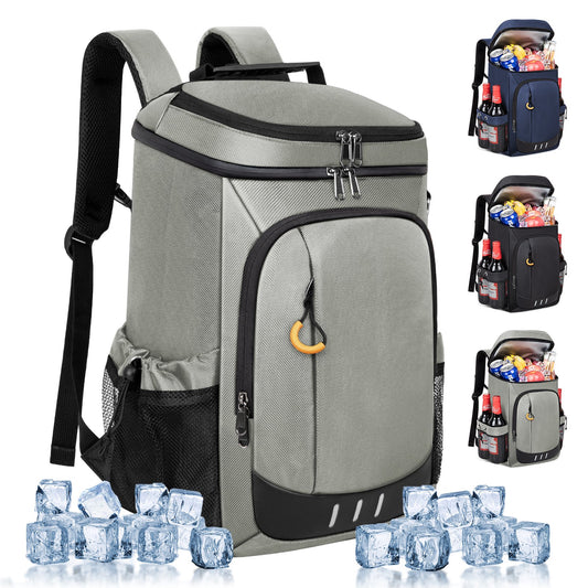 CSD01ICBP2610GY Cooler Backpack - 40 Cans Insulated Leak Proof Backpack Cooler Portable Picnic Camping Beach Hiking BBQ Cooler Bag for Men and Women, Gray