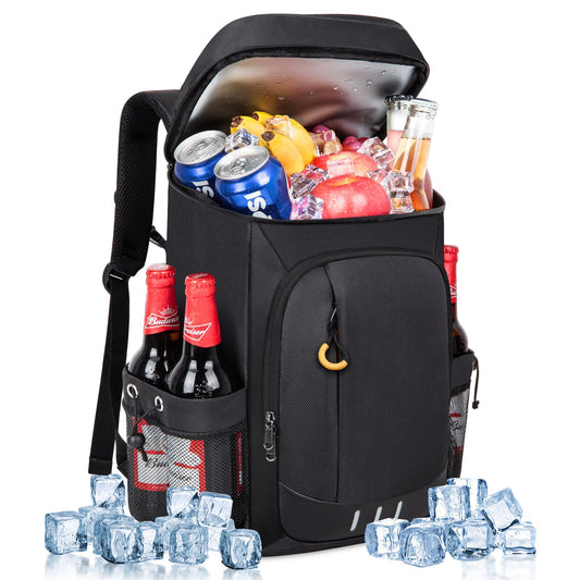 CSD02ICBP2610BK Cooler Backpack Soft Insulated Leak Proof 40 Cans Insulated Backpack Cooler Portable Picnic Camping Beach Hiking BBQ Lunch Backpack for Men and Women, Black