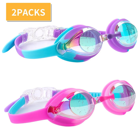CSD08TPKS0002PP Cshidworld Kids Swim Goggles Clear Anti-Fog Swimming Sport Goggles 2 Pack