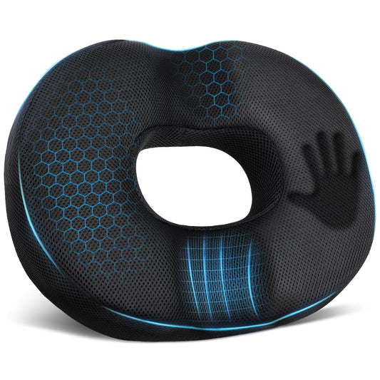 CSD42DSOC0000BK Donut Pillow Seat Cushion Chair Pad for Tailbone Pain Relief and Hemorrhoids, Donut Chair Cushion for Postpartum Pregnancy & Sciatica & Hip, Chair Cushion for Long Sitting Office Workers, Car Drivers