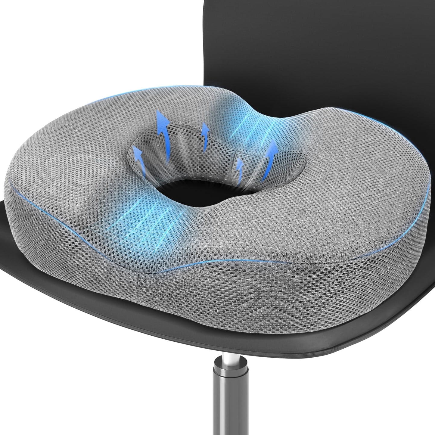 CSD43DSOC0000GY Donut Pillow Seat Cushion for Tailbone Pain Relief and Hemorrhoid, Non-Slip Donut Chair Cushion for Postpartum Pregnancy & Sciatica & Hip & Coccyx Pain Relief Desk Chair Cushion for Home Office Chair