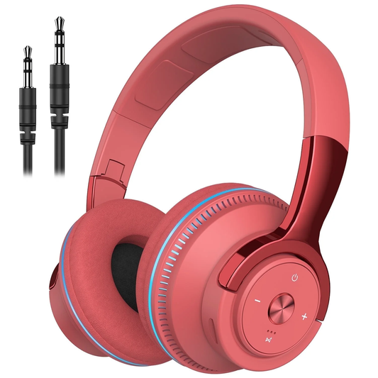CSDH2R Wireless On-Ear Headphone, Upgrade Bass HiFi Stereo Wireless Heaset, Foldable & Wireless Wired Mode, Noise Isolating Over Ear Headphone w/ Microphone and Volume Control, for Computer Laptop Cell Phone