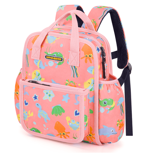 CSD49KDSB0000PK Preschool Backpack For Boys Girls 2-4, Toddler Backpack for School Girls and Boys, Preschool Kindergarten Elementary Daycare Backpack For School & Travel Bookbag, 11" H Kids Backpacks, Orange Ocean