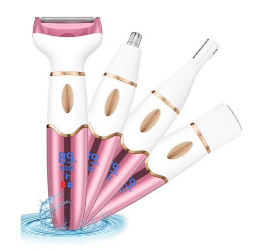 Women Electric Shaver Rechargeable Waterproof Razor Painless Epilator Body Hair Remover Nose Hair Beard Bikini Trimmer