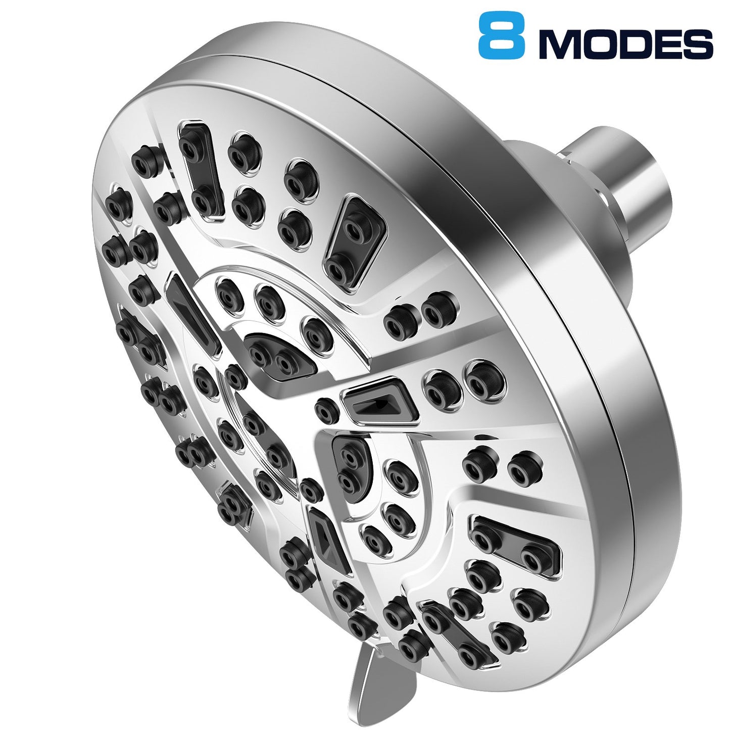 CSD37SGSH0000SR Shower Head High Pressure Rain, 8 Settings Bathroom Rain Showerhead with Chrome Finish, High Quality Luxury Design, 1-Min Install Adjustable Angles Replacement for Yours Bathroom Shower Heads