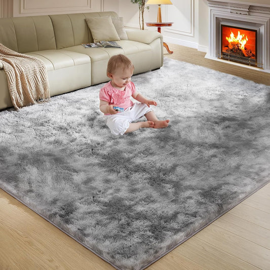 CSD02CSAR0508SRG Ultra Soft Rug for Living Room, 5X8 Fluffy Area Rug for Bedroom, Modern Shaggy Carpets Fuzzy Rug for Teens Dorm Bedside Home Decor Aesthetic, Heavy Duty Non Slip