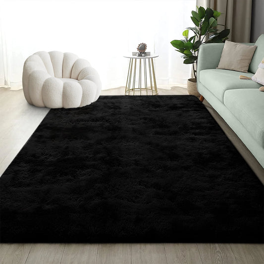 CSD02CSAR0508BK Ultra Soft Rug for Living Room, 5X8 Fluffy Shag Area Rug for Bedroom, Modern Shaggy Carpets Fuzzy Rug for Teens Dorm Bedside Home Decor Aesthetic, Heavy Duty Non Slip