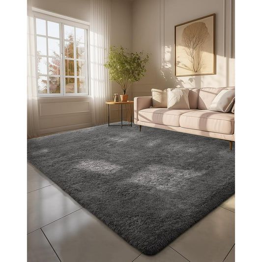 CSD02CSAR0810DRG Ultra Soft Rug for Living Room, 8X10 Fluffy Area Rug for Bedroom, Modern Shaggy Carpets Fuzzy Rug for Teens Dorm Bedside Home Decor Aesthetic, Heavy Duty Non Slip