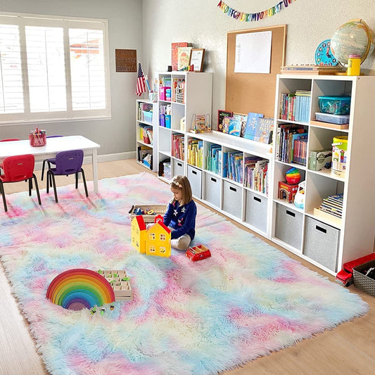 CSD02CSAR0810RB Ultra Soft Rug for Living Room, 8X10 Fluffy Area Rug for Bedroom, Modern Shaggy Carpets Fuzzy Rug for Teens Dorm Bedside Home Decor Aesthetic, Heavy Duty Non Slip