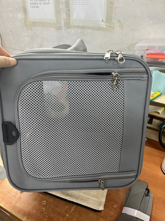 CSD02PFCT0000WTCshidWorld TSA Airline Approved Collapsible Cat Carrier for Large Cats and Small Dogs up to 25lbs, Soft-Sided Travel Dog Carrier (Gray)