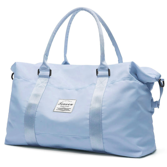 CSD01TDGB1808BUWeekender Bags for Women, Travel Bag Carry on Gym Bag, Travel Duffle Bag with Wet Dry Pocket/Detachable Shoulder Strip/Front Phone Pocket/Trolley Sleeve Pocket, Light Blue