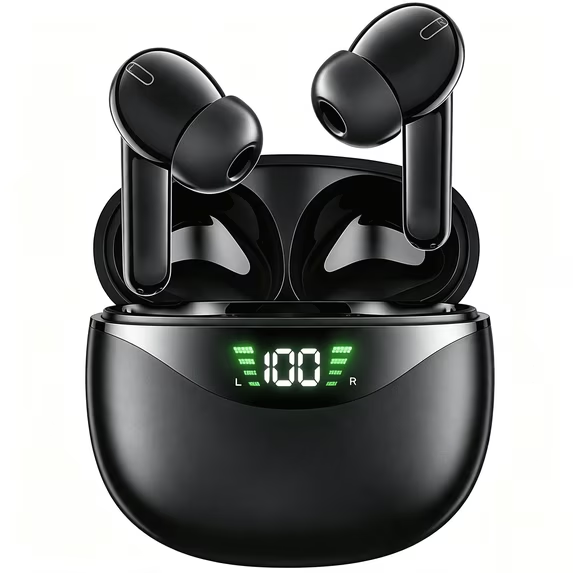 True Wireless Earbuds, 70H Playtime with LED Display, in Ear Earbuds Noise Cancelling, IPX7 Waterproof Bluetooth Earphones with Mic for iPhone/Android
