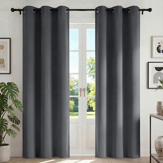 Blackout Curtains, 42x84 inchThermal Insulated Blackout Curtains Set of 2, UV Ray Blocking Window Drapes with Grommets, Noise Reducing & Energy Saving Curtains for Living Room Bedroom,Gray