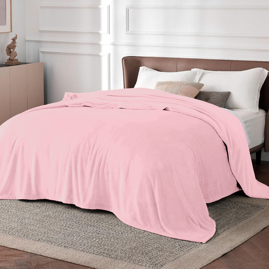 King Bed Blanket, Super Soft and Thick Throw Blanket for Couch Bed RV, Lightweight Cozy Pink Blanket for All Seasons, Decor & Giftable Gray Blanket for Women Men 90x108 in