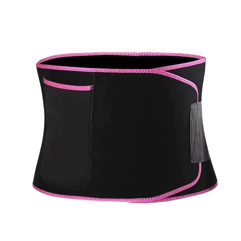 CSD01WWTB0000PK Cshidworld Waist Trimmer Belt for Women and Men, Sweat Waist Trainer with Built-in Phone Pocket, Adjustable Compression Support Belt for Gym Fitness